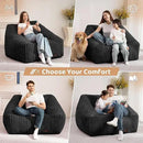 HABUTWAY Bean Bag Chair, Giant Bean Bag Chairs for Adults and Kids, Bean Bag Sofa, Lazy Floor Sofa, Faux Fur Beanbag Chair with Armrests for Living Room Bedroom (Black) by CozyNest Decor