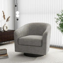 Swivel Barrel Accent Chair, Modern Round Linen Arm Chair for Living Room, Bedroom, Comfy Club Reading Chairs for Adults（Linen Fabric, Khaki, Set of 1 by CozyNest Decor