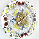 The Gears Clock Wall Clock Italy Collection with Moving Gears (Positano, 36 inch Round) by CozyNest Decor