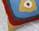 Kandinsky Modern Pillow Cover - Ruby Abstract Pillowcase Farmhouse Chair Contemporary Cushion Outdoor Pillowsham Mid Century Handmade Wool Size 18x18 by CozyNest Decor