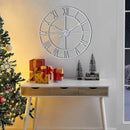 CLXEAST Large Modern 30 Inch Wall Clock Silver, Oversized Big Roman Numeral Metal Wall Clocks for Living Room Decor, Home Office by CozyNest Decor