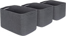 MINTWOOD Design 3-Pack Decorative Woven Storage Baskets for Shelves, Cube Bin Box for Organizing Books, Shoes, Dog Toys, Pantry Closet and Living Room Organizer, Charcoal Gray by TinyTreasures Baby Boutique
