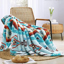 CASAAGUSTO Boho Sherpa Blanket,Teal Aztec Twin Blanket, Ultra Soft, Warm, Cozy, Plush, Thick Fleece Western Blanket for Couch, Bed, Sofa (Aqua 60 * 80 Inch) by CozyNest Decor