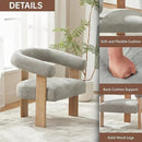 VKNOW Accent Chair Living Room Chair, Modern Upholstered Armchair with Solid Wood Legs, Comfy Barrel Arm Chairs for Living Room Bedroom, Light Grey by CozyNest Decor