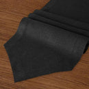 D'Moksha Homes Black Linen Table Runner 90 Inches Long - 100% Pure Linen Diamond Table Runner 14 x 90 Inch for Dining, Fall and Halloween - Machine Washable by CozyNest Decor