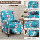 UIXE Floral Pushback Recliner Chair, Fabric Upholstered Armchair Push Back Accent Chair for Living Room, Rivet Trim Club Chair Home Theater Single Sofa Reading Seat - Peacock Blue by CozyNest Decor