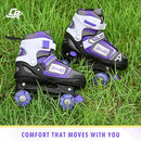 Adjustable Quad Skates for Kids, Teens, and Adults – Light-Up Wheels – Comfortable Fit, Secure Closure, Indoor and Outdoor Roller Skates for Boys and Girls by TinyTreasures Baby Boutique