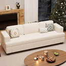 Sofa, 89" 3-Seater Deep Seat Sofa, Modern Comfy Couches for Living Room Apartment Lounge, Beige Chenille by CozyNest Decor