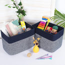 MINTWOOD Design 3-Pack Storage Baskets for Shelves, Playroom and Classroom, Book Basket, Decorative Storage Cube Bins, Woven Closet Organizers, Pantry and Shoe Organizer, Navy Blue by TinyTreasures Baby Boutique