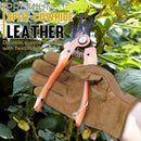 HANDLANDY Leather Work Gloves for Men & Women, Reinforced Durable Garden Gloves, Cowhide Working Glove for Gardening by GreenHaven Gardens