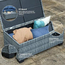 Outdoor Storage Table Wicker Patio Coffee Table All-Weather Rattan Side Table with Waterproof Cover, Grey by GreenHaven Gardens