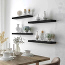 24 Inch Floating Shelves for Wall Rustic Black Wood Wall Shelves for Bedroom Set of 4 by CozyNest Decor