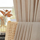 Joydeco Linen Curtains for Living Room,Light Filtering Rod Pocket Back Tab Semi Sheer Drapes Window Long Curtains 72 inches Long Sheer Bliss by CozyNest Decor