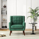 UIXE Faux Leather Accent Chairs Set of 4, Modern Arm Club Chair Upholstered Armchair for Living Room, Comfy Single Sofa Seats Button Tufted Reading Seating, Green by CozyNest Decor