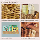 Nursery Book Shelves Set of 2 - Artisanal Natural Rattan Scalloped Book Shelf for Kids Rooms 15.8" W, Cute Wicker Nursery Bookshelf Wall Mounted, Handwoven Floating Kids Bookshelf, Baby Boho Decor by TinyTreasures Baby Boutique