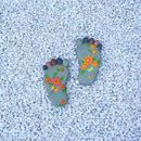 Stepping Stones - Resin Footprint Shaped Set of 2 (Light Gray) by GreenHaven Gardens