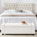 48" Ottoman with Storage, White Storage Ottoman Bench with Safety Hinge, Upholstered Entryway Bench with Seating for Bedroom, Living Room, Holds up to 330 lb by CozyNest Decor