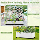 Metal Planter Trellis Box with Wheels & Drain Plug Outdoor Raised Garden Bed Patio Privacy Screen with Planter for Climbing Plants, Vegetables 73"x35"x16" White-Diamond by GreenHaven Gardens