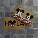 Gertmenian Disney Mickey Mouse Doormat Rug Retro Front Door Coir Mat Welcome Home Indoor Outdoor Entryway Carpet, 2-Pack 20x34, Minnie Bienvenidos/Hola by CozyNest Decor