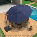 PURPLE LEAF 12 Feet Double Top Deluxe Round Patio Umbrella Offset Hanging Umbrella Cantilever Umbrellas Outdoor Market Umbrellas Garden Umbrella, Navy Blue by GreenHaven Gardens