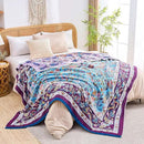 Fall Blanket for Bed, 100% Cotton Soft Rustic Boho Throw Blanket Quilt, 90"x98" Farmhouse Decor Bed Flower Blankets, Light Weight Reversible Bohemian Throw Quilt by CozyNest Decor