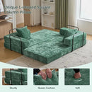 Convertible Sleeper Sofa Bed, Compression Folding Sofa with Pillow, No Assembly Required, Shape Frame, Floor Sofas Lounge Couch for Living Room, Bedroom, Small Spaces(Chenille, 77''W, Dark Green) by CozyNest Decor