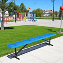 96" L Outdoor Metal Benches, Heavy Duty Garden Park Bench for Outside, Expanded Metal, Commercial Benches Mesh Bench for Shopping Mall, Store, Lawn, Park, Patio, Deck, Garden (Blue, 8FT) by GreenHaven Gardens