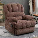 Large Power Lift Recliner Chair with Massage and Heat for Elderly, Ergonomic Backrest, Infinite Adjust, 2 Side Pockets,USB and Type-C Ports, Chenille Brown by CozyNest Decor