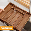 Bellsal Acacia Silverware Organizer Kitchen Drawer Organizer Expandable Bamboo Utensil Holder Cutlery Tray for Kitchen Utensil and Flatware Bedroom Office by CozyNest Decor