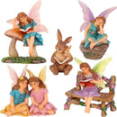 Mood Lab Fairy Garden - Miniature Reading Fairies Figurines Set - Statues & Accessories Decor Kit of 6 pcs by CozyNest Decor
