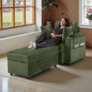 Accent Chair with Storage Ottoman Upholstered Living Room Chairs for Reading Chair with Chaise Lounge Chairs Indoor, Comfortable Armchair for Bedroom by CozyNest Decor