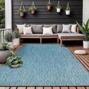 Washable Indoor Outdoor Rug 9x12 Weather Resistant Area Rugs Modern Solid for Porch Deck Balcony Backyard Patio Outside Carpet (9 X 12 Aqua Blue) by CozyNest Decor