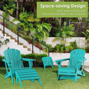 GREENVINES Adirondack-Ottoman | HDPE Plastic | Outdoor Footrest | All Weather | Foot Rest | Foot Stool | Aqua | for Adirondack Chair | for Patio Backyard Pool by CozyNest Decor