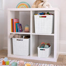 Curver Jute Decorative Plastic Organization and Storage Basket Perfect Bins for Home Office, Closet Shelves, Kitchen Pantry and All Bedroom Essentials, White, Large Cube, Set of 4 by TinyTreasures Baby Boutique