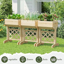 Raised Garden Bed, Standing Vertical Horticulture Planter Box for Backyard, Patio, Balcony, Planter for Flowers Herbs Vegetables for Indoor & Outdoo Decor with Trellis (Natural) by GreenHaven Gardens