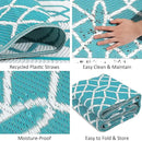 HEBE Outdoor Rug Waterproof 8x10, Reversible Plastic Straw Rug RV Camping Rug, Indoor Outdoor Patio Mat Clearance, Outside Carpet for Porch,Deck,Camper,Balcony,Backyard,Picnic by GreenHaven Gardens