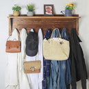 WEBI Coat Rack Wall Mount with Shelf,8 Peg Hooks,34" Long Rustic Entryway Wall Shelf with Hooks Underneath for Hanging Coats,Clothes,Bathroom,Rustic Brown by CozyNest Decor