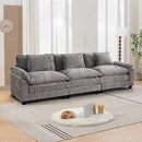 URRED Modular Sectional Sofa Comfy Cloud Couch, Modern Chenille Sofa Sleeper Deep Seat Couches with Ottoman/Pillows for Living Room (Gray, 117'') by CozyNest Decor