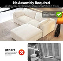 78.74" L Shaped Modern Sofa Modular Sectional Cloud Couch with Ottoman,Upholstered Couches with Plush Corduroy Fabric for Living Room Furniture,Bedroom and Apartment,No Assembly Required,White by CozyNest Decor