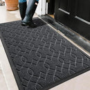 Yimobra Front Door Mat Outdoor Indoor 47x32, All-Season, All-Weather, Heavy Duty Welcome Door Mats Outside Entrance, Non Slip Porch Patio Entrance Mat, Black Gray by CozyNest Decor