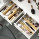 BAMEOS 4 PCS Bamboo Drawer Divider Adjustable Drawer Dividers Kitchen Drawer Organization Utensil Organizers for Kitchen Dresser Bathroom Bedroom and Office by CozyNest Decor