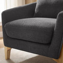 Accent Chair 31" Oversized Reading Chair Comfy Upholstered Boucle Lounge Armchair, Modern Living Room Chair with Back Pillow,Single Sofa Chair for Bedroom, Office (Grey) by CozyNest Decor