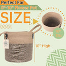 Jute Rope Basket - 10"x10" Woven Plant Pot Holder with Handles, Boho Indoor/Outdoor Planter Cover, Multifunctional Storage by CozyNest Decor