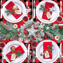 Christmas Placemats Set of 6 Red and Black Plaid Table Mats Plastic Xmas Recyclable Place Mats Washable Holiday Table Decoration for Indoor Outdoor Christmas Party Kitchen Dining by CozyNest Decor