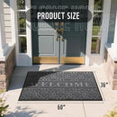 Yimobra Welcome Mat Outdoor Indoor, All-Season Waterproof Front Door Mat Outside Entrance, All-Weather Heavy Duty Non-Slip Doormat, Low Profile Porch Patio Entrance Mats, 60x36, Dark Grey by CozyNest Decor