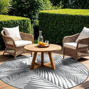 GENIMO Outdoor Rug 10' Round Waterproof for Patios Clearance, Reversible Outdoor Plastic Straw Camping Rug Carpet, Large Area Rugs Mats for RV, Camper, Deck, Balcony, Porch, Beach, Picnic, Grey&White by CozyNest Decor
