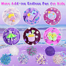 LAWOHO 6 Packs Gradient Purple Slime Kit - Cloud, Butter & Clear Slimes, Crunchy Slimes Kits for Kids with Beach Charms & Add-ins, Party Favors for Girls & Boys, 360ml Soft Non Stick Slime Making Kit by TinyTreasures Baby Boutique