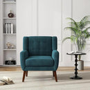 UIXE Accent Chairs Set of 2, Velvet Upholstered Armchair for Living Room, Modern Club Arm Chairs Comfy Single Sofa Button Tufted Bedroom Reading Seat - Blue by CozyNest Decor