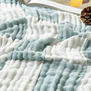 EMME Checkered Cotton Blanket Twin Large 60"x80" 100% Muslin for Couch Breathable Cooling Gauze All Season Soft and Lightweight (Teal) by CozyNest Decor