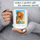 Personalized Coffee Mug, Custom Photo Caricature Gift, Funny Customized Coffee Gift for Men & Women, Custom Mugs with Pictures, Green 15oz Father's Day Mug by TinyTreasures Baby Boutique